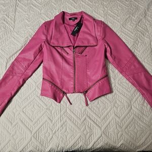 Lulu's-Pink Leather Women's Jacket